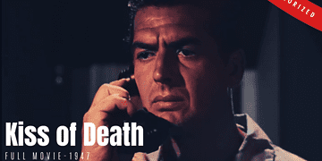 Poster | Kiss of Death - 1947 | film noir | Colorized Movie | Victor Mature, Brian Donlevy, and Coleen Gray