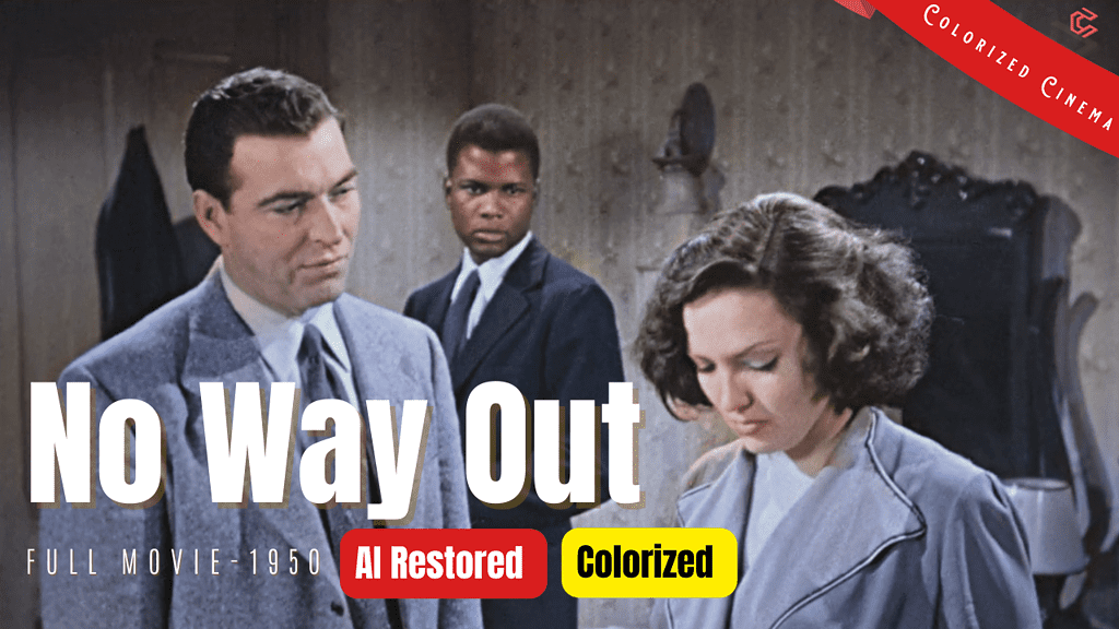 No Way Out (1950) | Colorized | Subtitled | Richard Widmark, Linda Darnell | Film Noir | Colorized CInema C