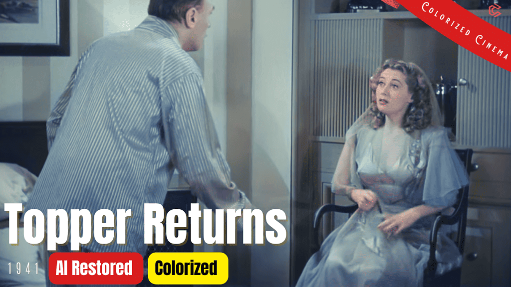 Topper Returns (1941) | Colorized | Subtitled | Joan Blondell, Roland Young | Fantasy Comedy | Colorized Cinema C