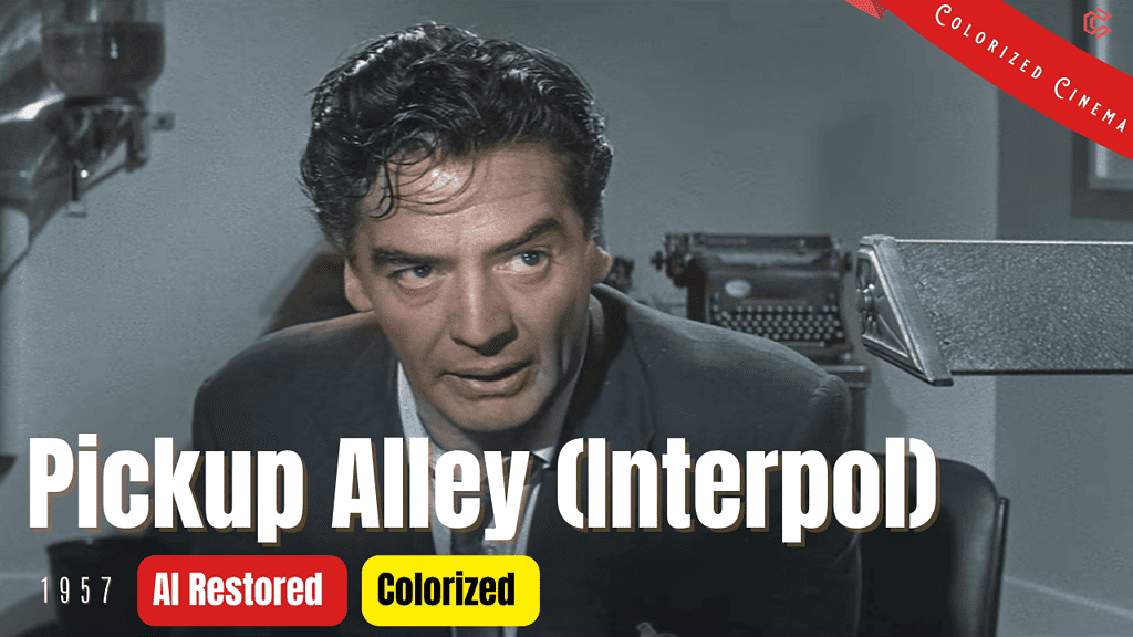 Pickup Alley (Interpol) 1957 | Colorized | Subtitled | Victor Mature | British Crime Film Noir | Colorized Cinema C
