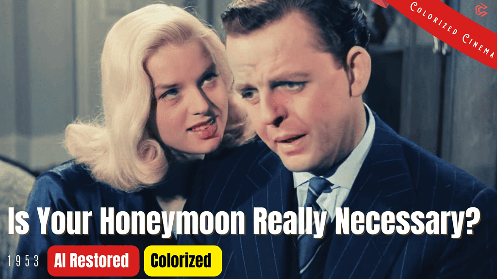Is Your Honeymoon Really Necessary (1953) | Colorized | Subtitled | Diana Dors | British Comedy Film | Colorized Cinema C